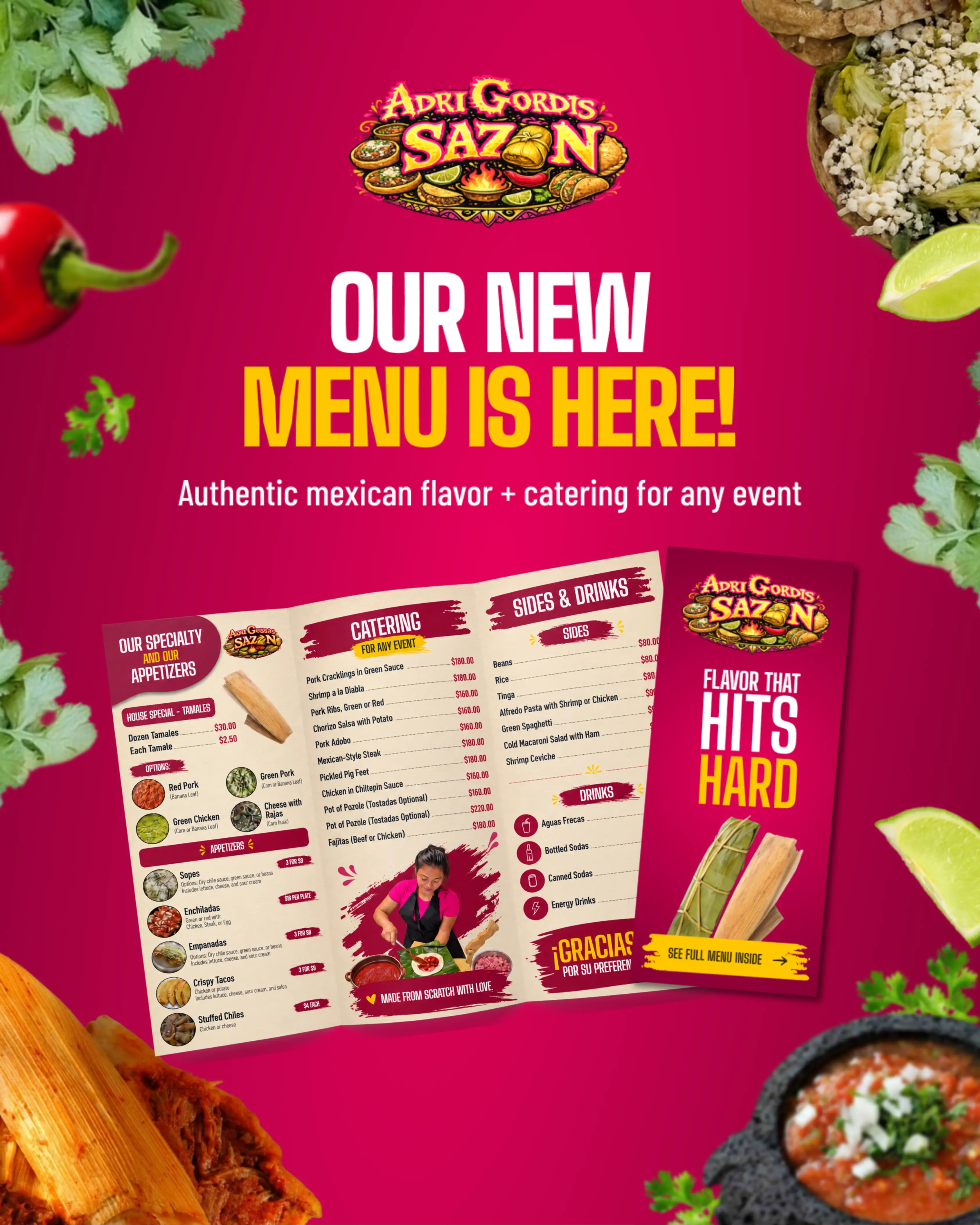 AdriGordis Sazon new menu social post