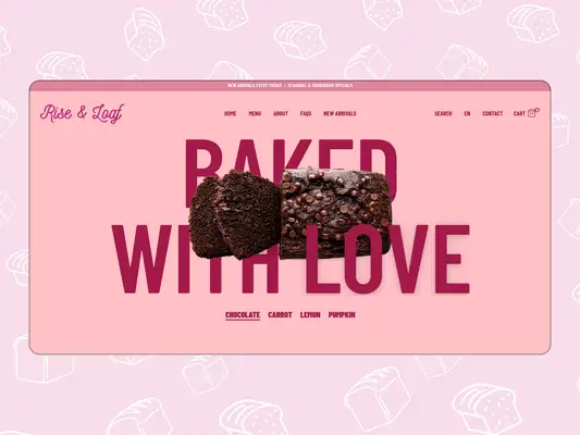 Rise & Loaf bakery marketing graphic